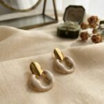 گوشواره میناکاری استیل صدفی